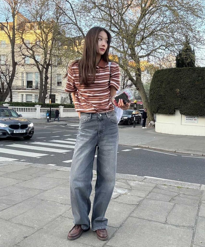 TTUDEMENT Loose Fit Denim Pants Gray