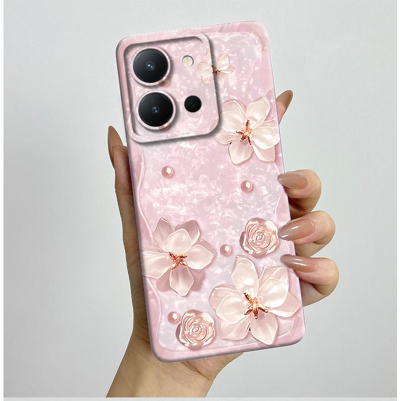 For Vivo Y36 4G Case Pretty Butterfly Flowers Liquid Antifouling Protective Anti-drop Phone Cover For VIVO Y36 Shockproof Funda