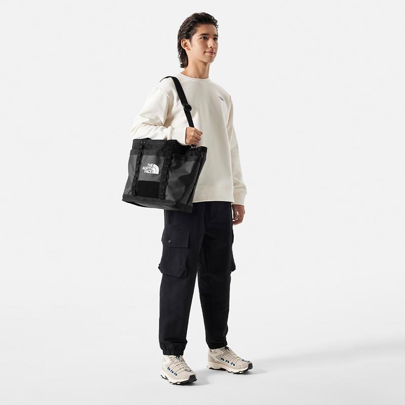 The North Face Повседневная вместительная сумка-тоут Сумка для покупок Нейлоновая Ручная/Наплечная сумка Обычная Унисекс Пара Унисекс сумки-тоут Черная 3KZU-KX7