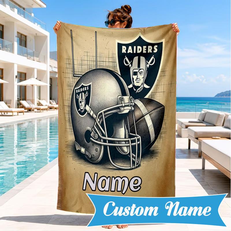 Custom Name Beach Towel Rider's Shield Emblem Microfiber Beach Towel, Lightweight for Summer Travel, Swimming Pool Fan Birthday Gift