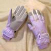 Women’s Winter Bear Windproof Ski Gloves – Warm, Thick, Touchscreen-Compatible, Fleece-Lined