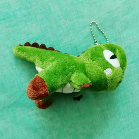 Мягкая игрушка с цепочкой из бисера, милая мягкая нечеткая мини-плюшевая кукла-тираннозавр