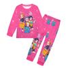 New Girls Home Fashion Cute Color Printed Witch Hunting Group Autumn Winter Long Sleeved Long Pants Round Neck Pajamas Set