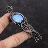 Подвеска Owyhee Blue Opal, подвеска из медной проволоки, ювелирные изделия из натуральных драгоценных камней, подвеска ручной работы, медные ювелирные изделия, подарок для женщин, стильная подвеска