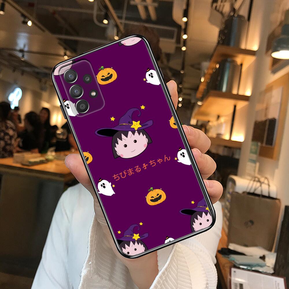 TOPLBPCS Чехол для телефона Chibi Maruko для Samsung Galaxy A70 A50 A51 A71 A52 A40 A30 A31 A90 A20E 5G a20s Черный корпус Арт Клетка C