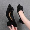 Fashion Pointed Toe With Bow Ladies Pumps Spring and Autumn Black High Heels Women's Shoes Fashion Young Chic Point Y2k Slip On Footwear