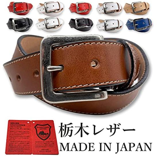 WING LEATHER Пояс из кожи Tochigi со швом, 11 цветов, Натуральная кожа, Коровья кожа, Мужской, Сделано в Японии, Вышитый, Цветной шов, Однотонный,