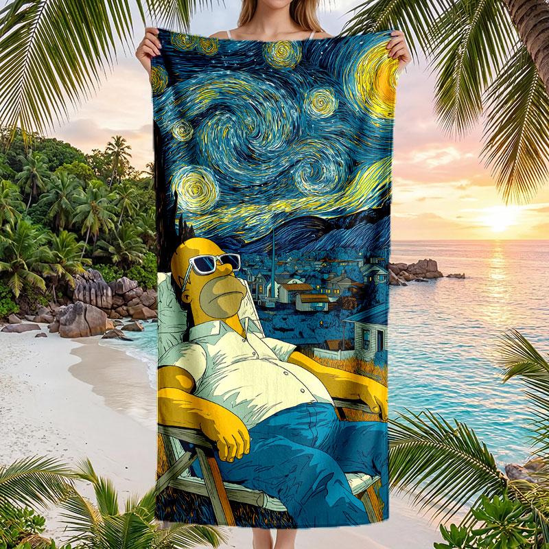 Large Beach Towel Quick Dry Absorbent Towel For Beach IndoorThe Simpsons