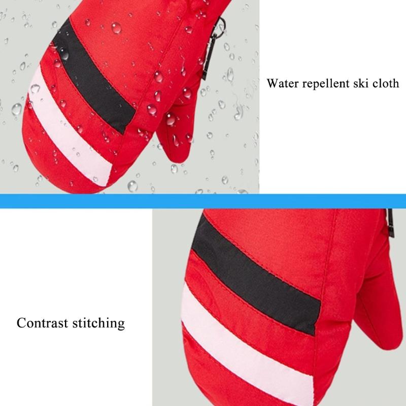 2-5 лет Водонепроницаемые Детские Лыжные Перчатки Зимние Велосипедные Перчатки Противоскользящие Перчатки Теплые Толстые Флисовые Митенки для Сноубординга Перчатки