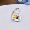 Ametrine 925 Sterling Silver Ring V5115, Yellow & Purple Ring, Oval Ring, Valentin's Day Gift, Gift For Her, Birthday Gift, Handmade Jewelry, Silver J