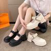2024 New Lolita Shoes Women Dress Shoes Round Toe Flats Platform Mary Janes Shoes Genuine Leather Thick Bottom Lady Single Shoes
