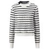 Женский полосатый свитер с круглым вырезом GIOVANNI VALENTINO из 100% шерсти
