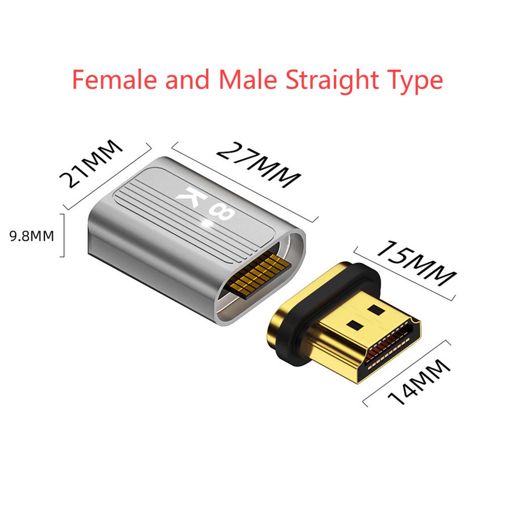 Совместимый с HDMI 2.1 магнитный адаптер «папа-мама» 19-контактный для ТВ-приставки PS5 USB-концентратор высокоскоростной 8K/60 Гц 4K/120 Гц 48 Гбит/с eARC кабель