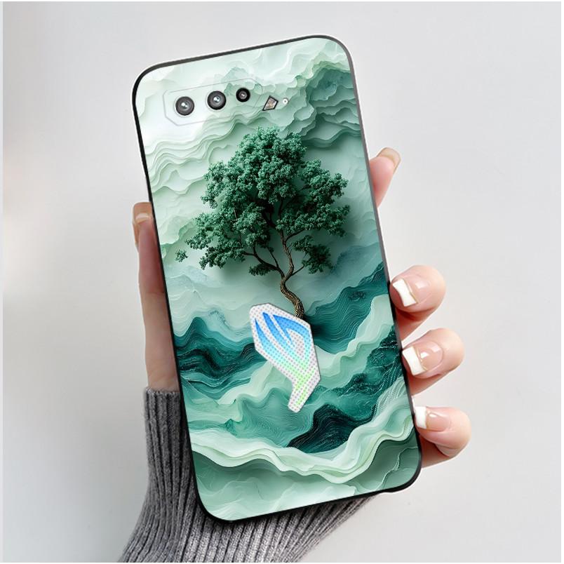 Чехол для Asus ROG Phone 5 5s ZS673KS I005DA I005DB ZS676KS Чехол Эстетичный Модный Милый Кот Мягкий Силикон Черный ТПУ Задняя Крышка