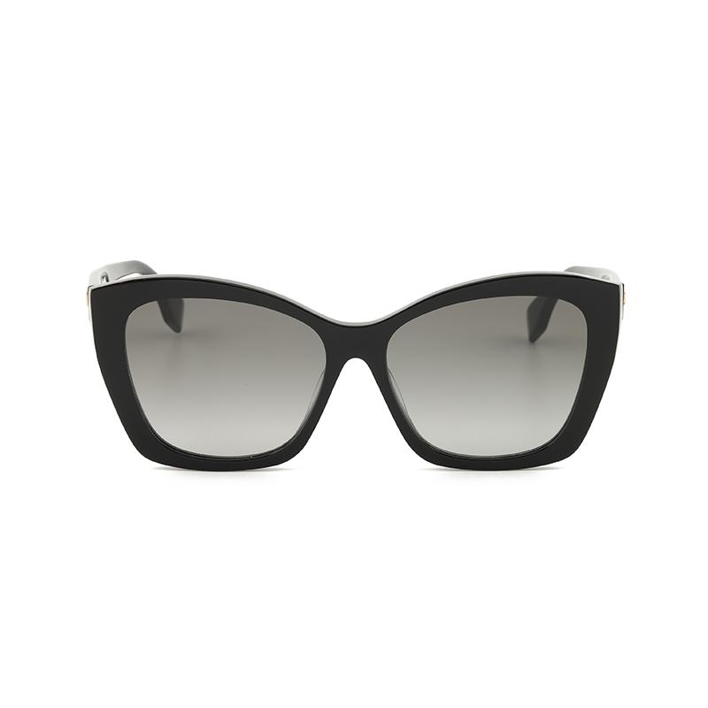 Fendi Дизайн Логотипа Солнцезащитные Очки с Неправильной Рамкой Унисекс Солнцезащитные Очки Черные FE40151F5701B