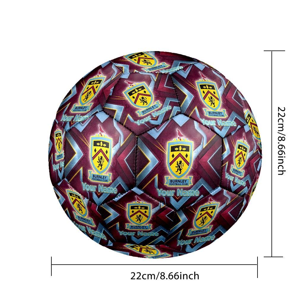 Personalized Size 5 Football Burnley Football Pattern Outdoor Game Sports Ball Gift