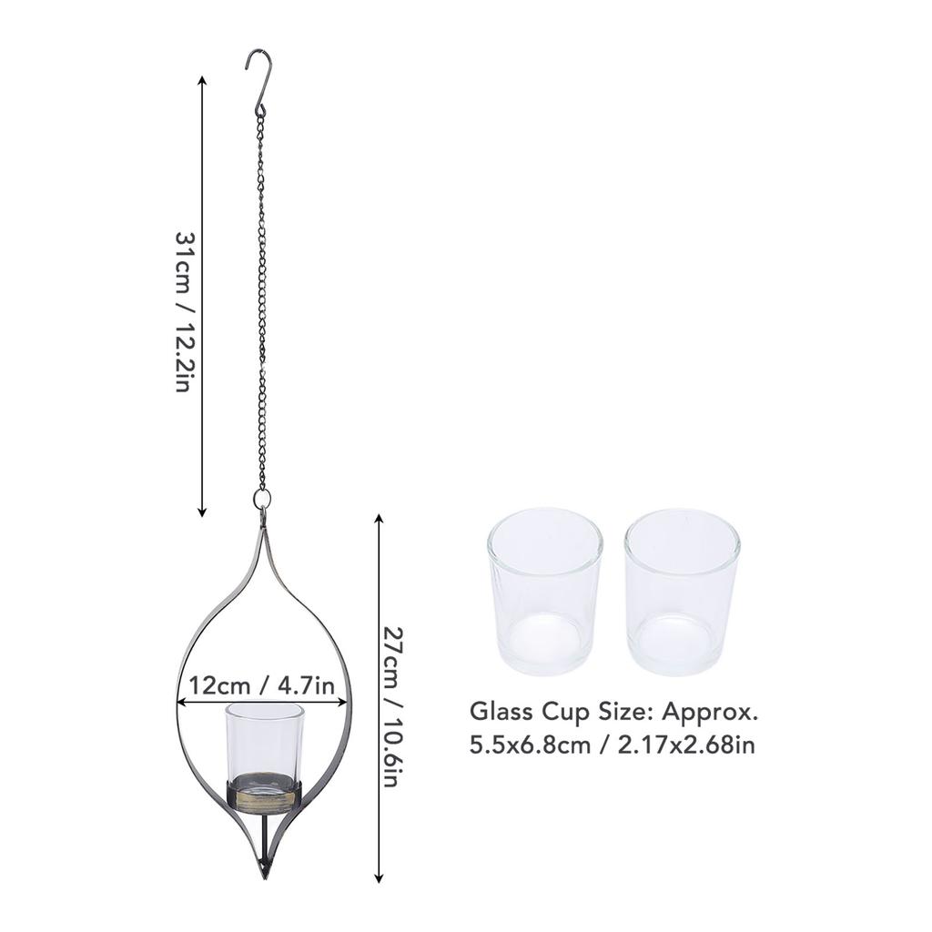 2 шт. Металлический подвесной подсвечник Винтажный декоративный железный настенный подсвечник Подставка для чайной свечи