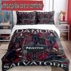 3pcs Duvet Cover Set (1*Duvet Cover + 2*Pillowcase, Without Core), Custom Name Damon Salvatore Pattern Bedding Set, Home Bedroom Decor Gift
