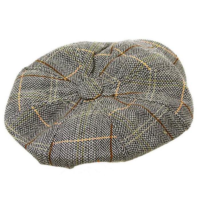 Мужская шляпа с острыми козырьками, плоская кепка газетчика, твидовая шерстяная кепка в елочку, ретро-кепка пекаря