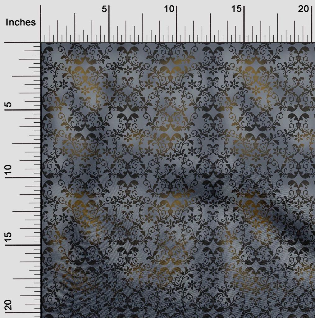 oneOone Хлопковая гибкая синяя ткань, дамасская швейная ткань во дворе, печатные принадлежности для шитья одежды своими руками, 40 дюймов