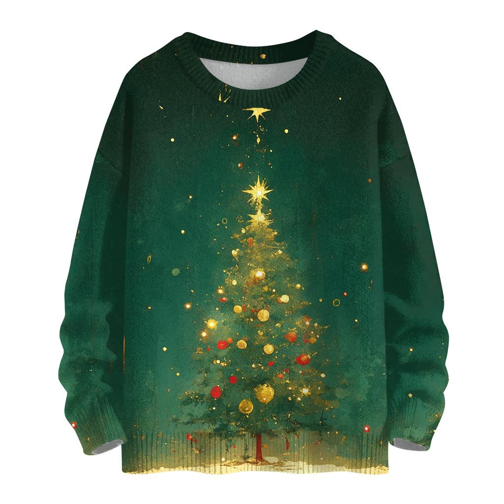Women's Casual Long Sleeve Woolen Christmas Sweatshirt Fall  Vacation Long Sleeve Pullover