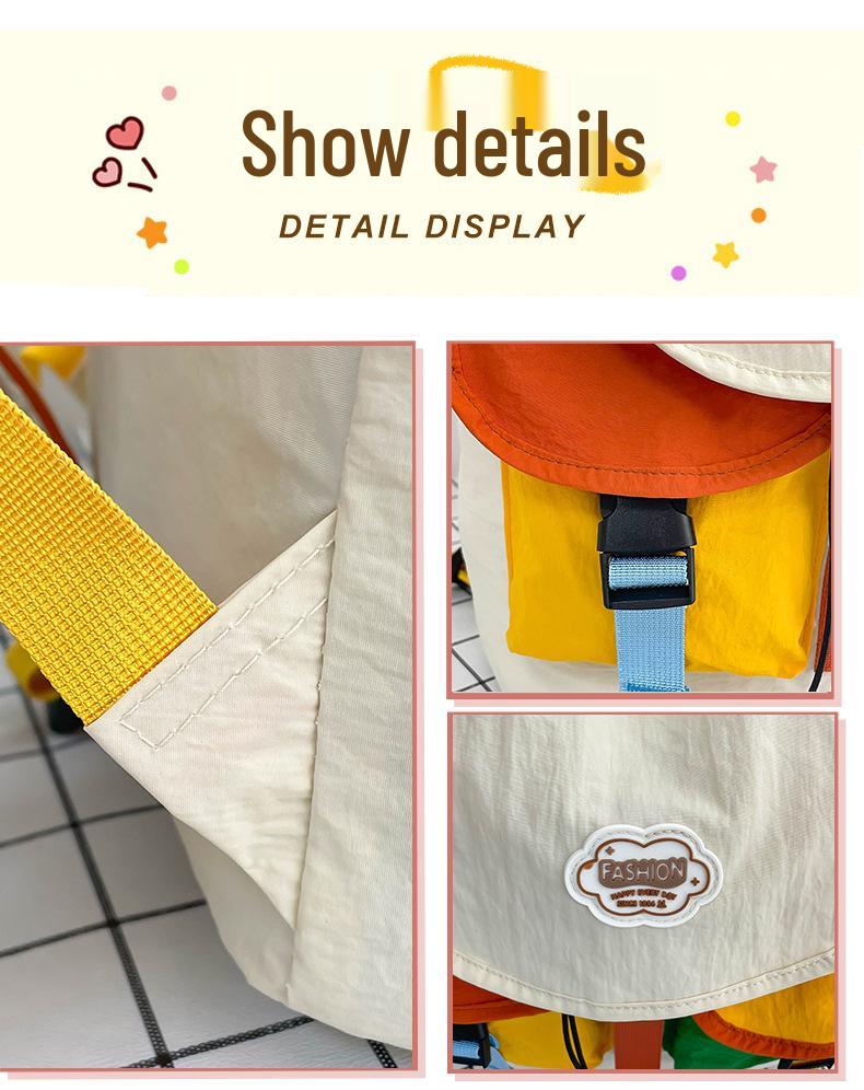 Рюкзак в стиле колорблок - Женская сумка на двойном плече для студентов, модная и вместительная для школы и колледжа