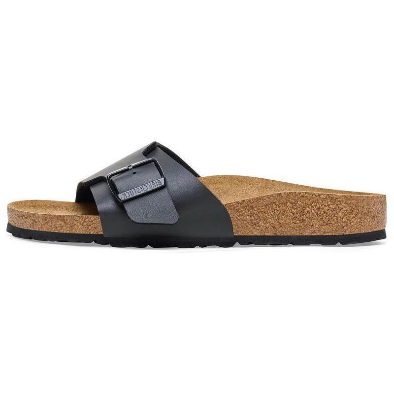Birkenstock Кожаные шлепанцы-слайдеры женские черные узкие 1026473