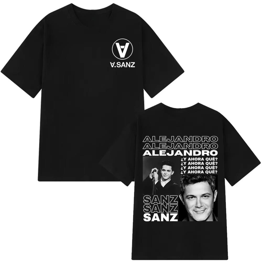 Singer Alejandro Sanz Album Tour 2026 Print Tshirts Unisex Women Hiphop Tee Vintage Fashion Clothing Casual Tshirts Summer