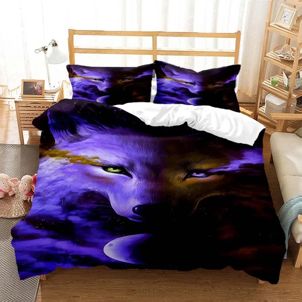 Wolf Digital Print Comfortable Duvet Quilt Cover Pillowcase Bedding Set Children Bedroom Decoration Home Textile
