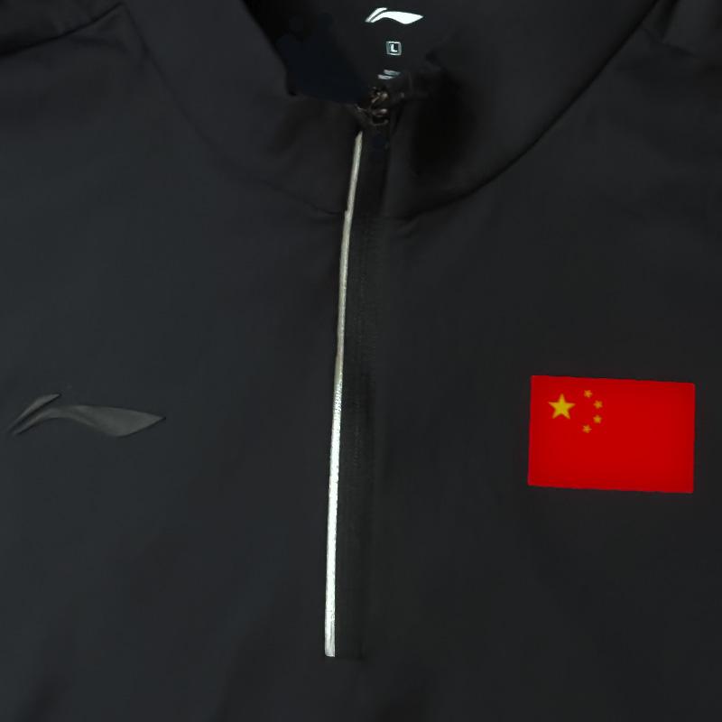 Li-Ning Повседневная Дышащая Удобная Универсальная Футболка с Логотипом Национального Флага с Длинным Рукавом Мужские Топы ATLV293-2
