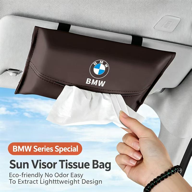 Sticker Car Tissue box Leather Paper Tissue Storage Box For BMW M X5 X6 F30 F34 F10 F20 G20 G30 G01 G02 G05 F15 F16 3 5 7 Series GX6