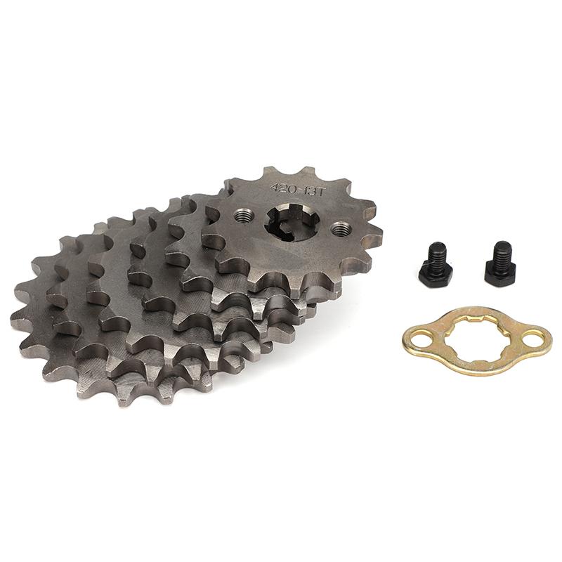 Front Engine 420# 17mm 20mm 10T-19T Toothed Sprocket & Fixed Plate Lock For Dirt Pit Monkey Dax Bike Go Kart ATV Quad Motorcycle