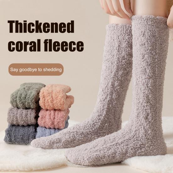 Fuzzy Socks for Women Knee High Fluffy Stockings Soft Warm Cozy Slipper Socks Plush Winter Long Floor Socks