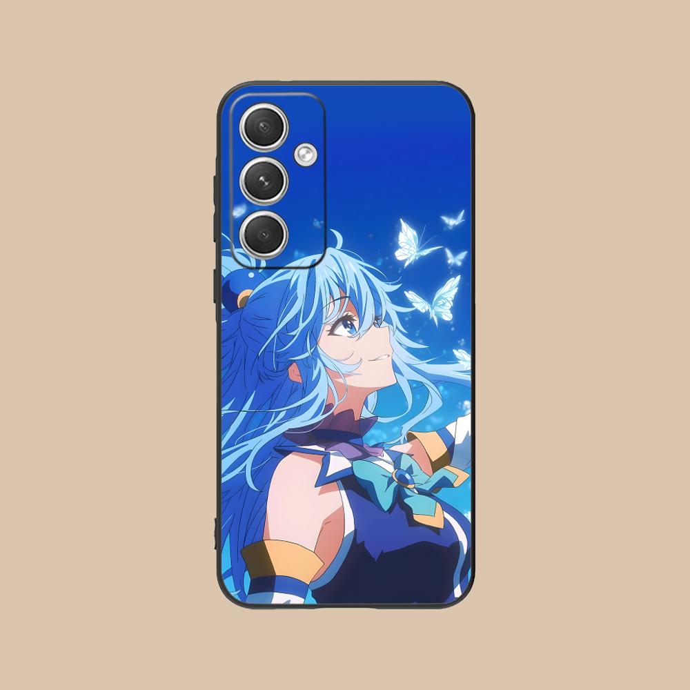 Чехол для мобильного телефона Konosuba Aqua для Samsung Galaxy S25 S24 S23 S22 S21 S20 Note20 Plus FE Ultra Цветной Защитный Роскошный Чехол
