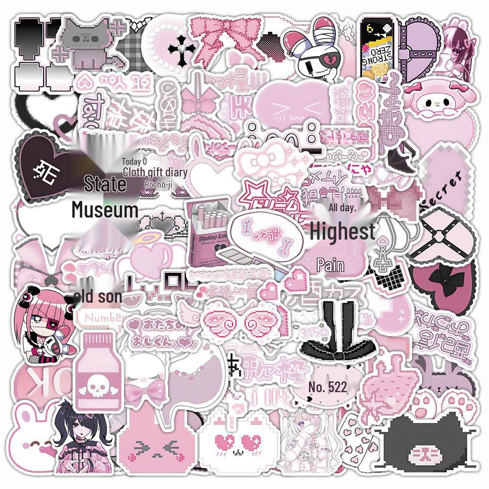 60 листов многоцветных наклеек в стиле ИНС: Реалистичные маленькие объекты в синем, розовом, фиолетовом, желтом и зеленом цветах