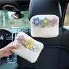 Cute Cartoon Plush Color Flowers Car Headrest Tissue Box Paper Tower Holder Auto Visor Hanging Organizer Styling Car Accessories