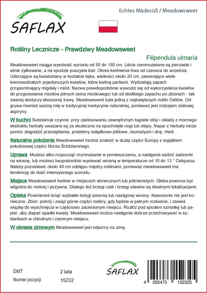 SAFLAX Garden in the Bag - Таволга - 500 семян - С субстратом в подходящем пакете-стойке - Filipendula ulmaria
