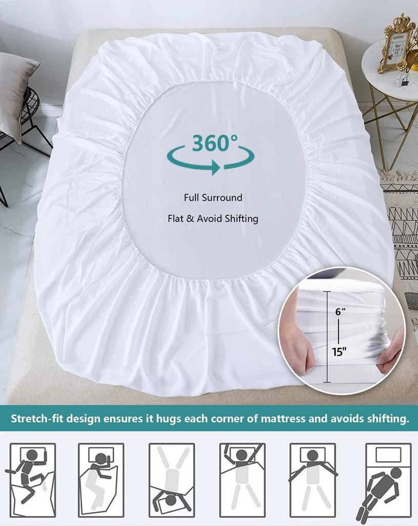 Waterproof Mattress Encasement Protector Home Bed Sheet Proof Mattress Cover Full Mattress Bed Cover with Zippered