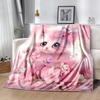 Whimsical Cat Artwork Flannel Blanket,Lightweight,Office Blanket,Sofa Blanket,Comfortable Blanket