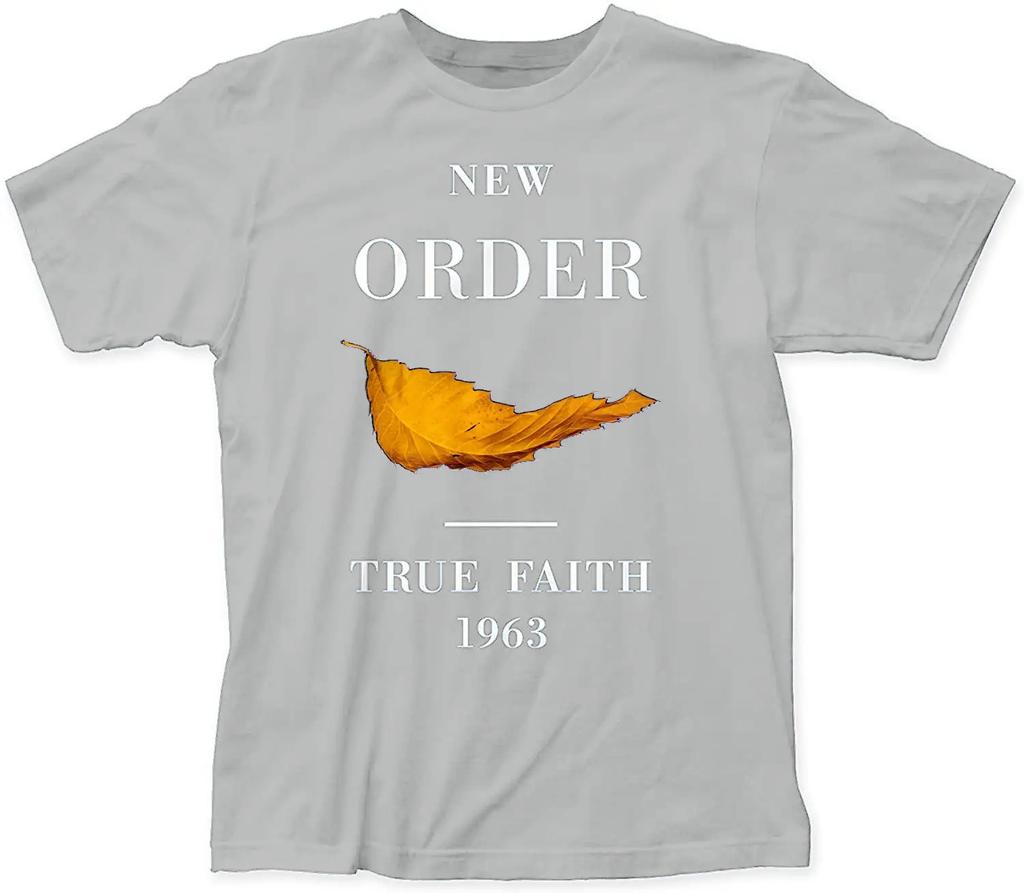 Men Tops Clothes Cotton New Order True Faith Fitted Tee Shirts Male Tshirt Guys T-shirt Crew Neck Short Sleeves Streetwear