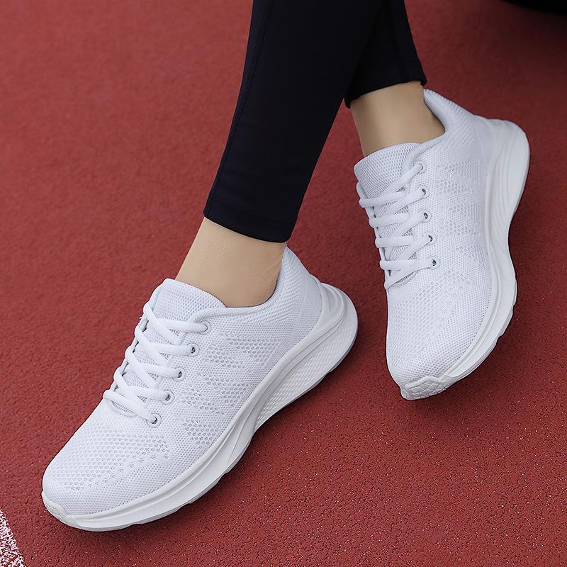 Женская обувь больших размеров, уличные кроссовки с тканой сеткой, студенческие повседневные кроссовки для бега, женские легкие дышащие кроссовки