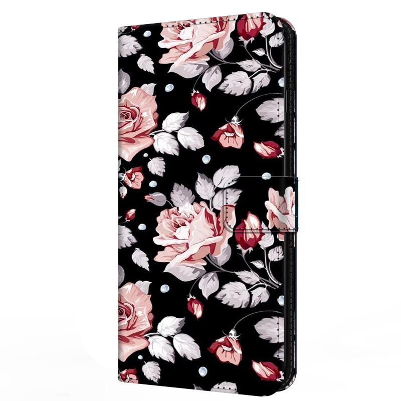 Кожаный чехол-книжка для Samsung A25 Кошелек Подставка Обложка-книга для Galaxy A15 4G 5G Магнитный Цветок Прекрасный A14 A34 A54 5G M13 4G