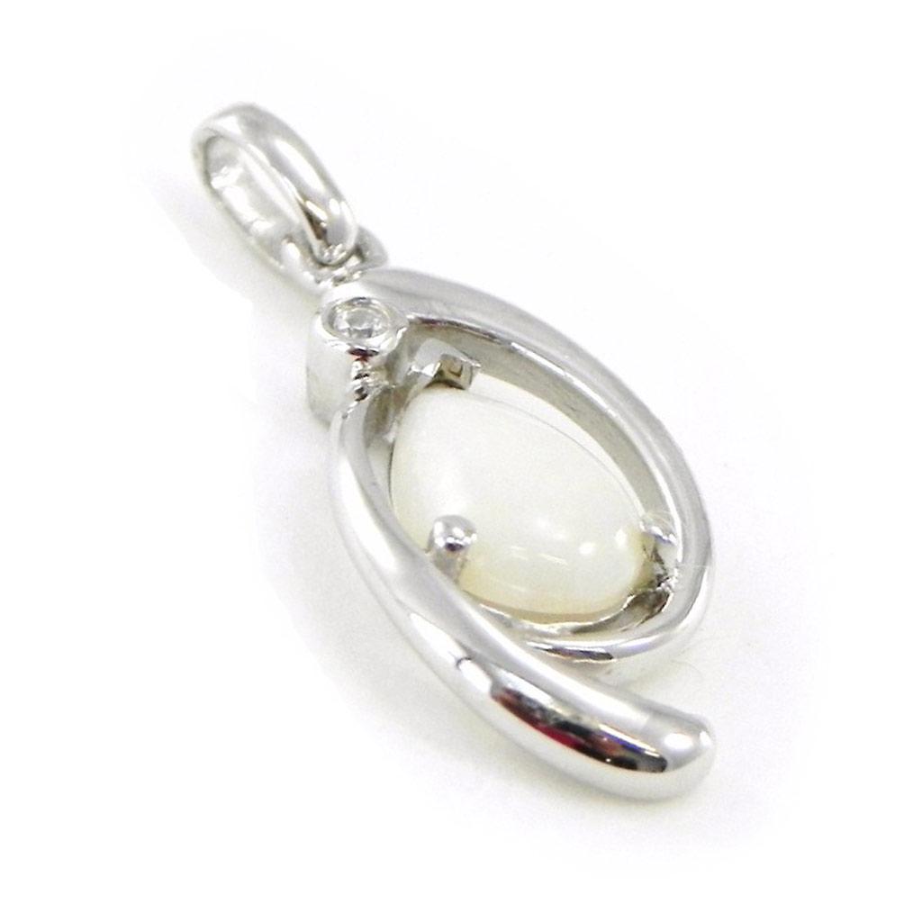 Les Trésors De Lily [I8871] - Artisan Silver Pendant 'Goddess Opal' Silver White (rhodium-plated) - 18x10 Mm