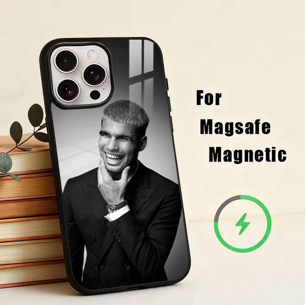 tennis player-Carlos Alcaraz Phone Case For iPhone17,16,15,14,13,12,11 Plus,Pro Magnetic For Magsafe Wireless Charging