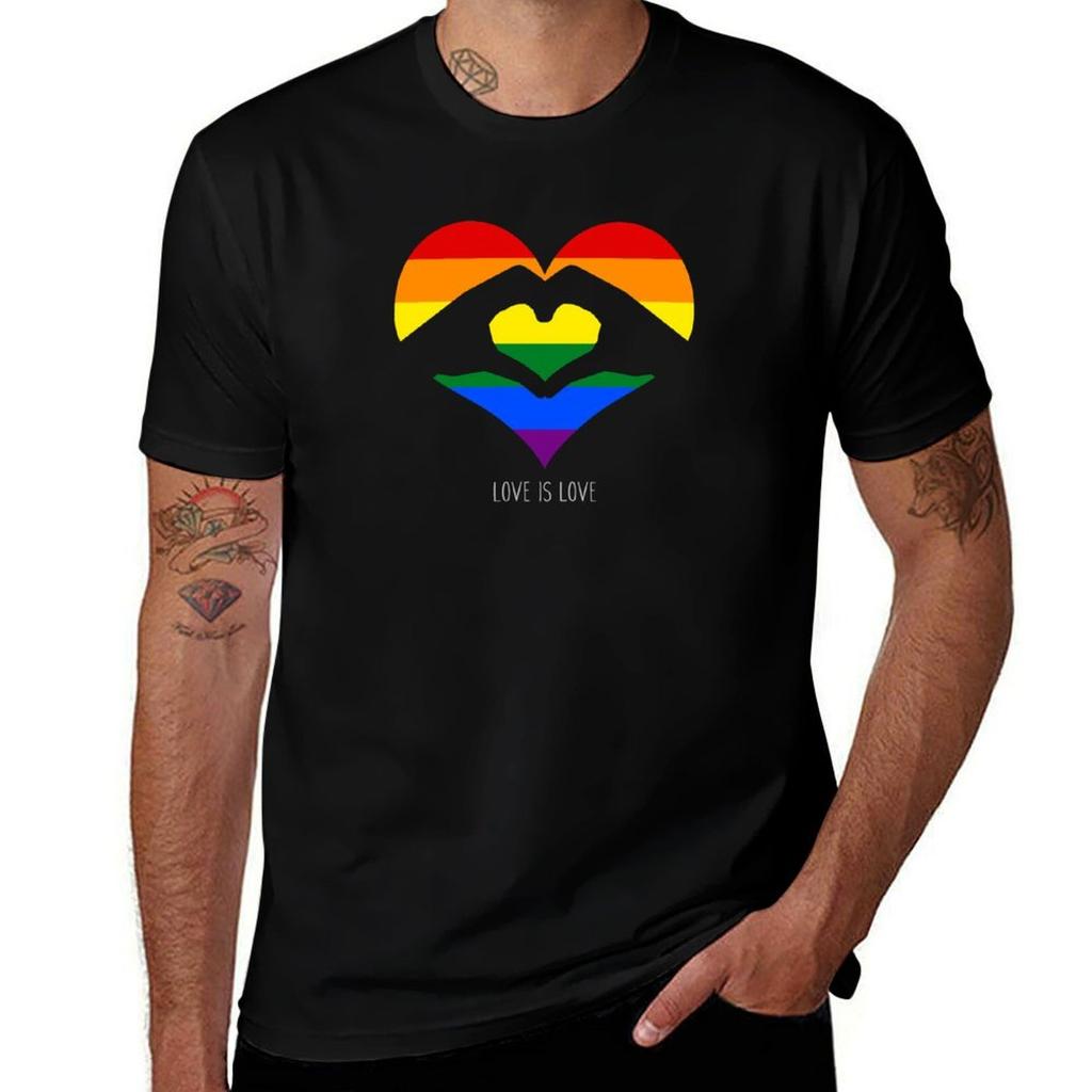 Love Is Love Lgbt Rainbow Heart Tshirt Holiday Vacation Tee Shirt