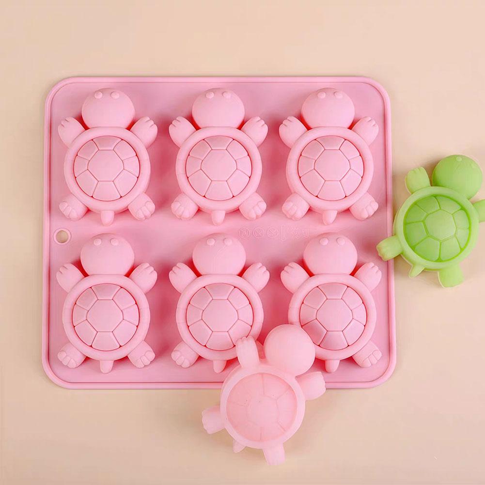 6 Cavity Turtles Ice Tray,Ice Cubes Molds,3D Tortoises Sea Turtles Silicone Mold,DIY Plaster Turtle Figurine Mold For Kitchen