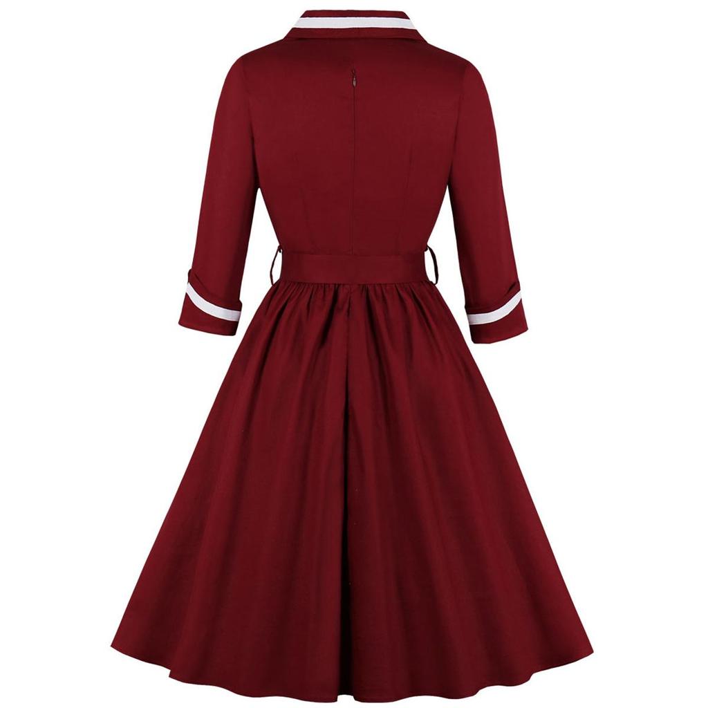 Женское платье из хлопка с V-образным вырезом и длинным рукавом, винтажные платья, вечерняя вечеринка, коктейльная ночь, выход на улицу, деловой день, повседневная одежда, размер S-4XL