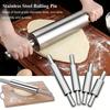 Stainless Steel Rolling Pin for Baking Dough Kneading Pastry Making Heavy Duty Kitchen Tool