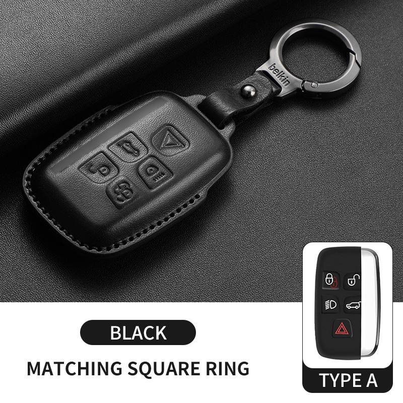 Leather Car Remote Key Case For Land Rover Range Rover Sport Evoque Freelander Velar Discovery 4 Auto Key Shell Fob Keychain