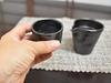 Bonsai Tao Shigaraki ware sake luster cup, black,